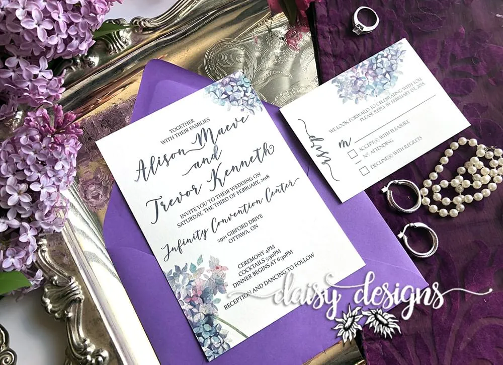 Spring Lilacs invite and rsvp