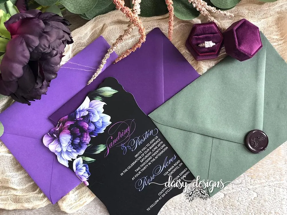 Victorian Eminence invite with envelope options