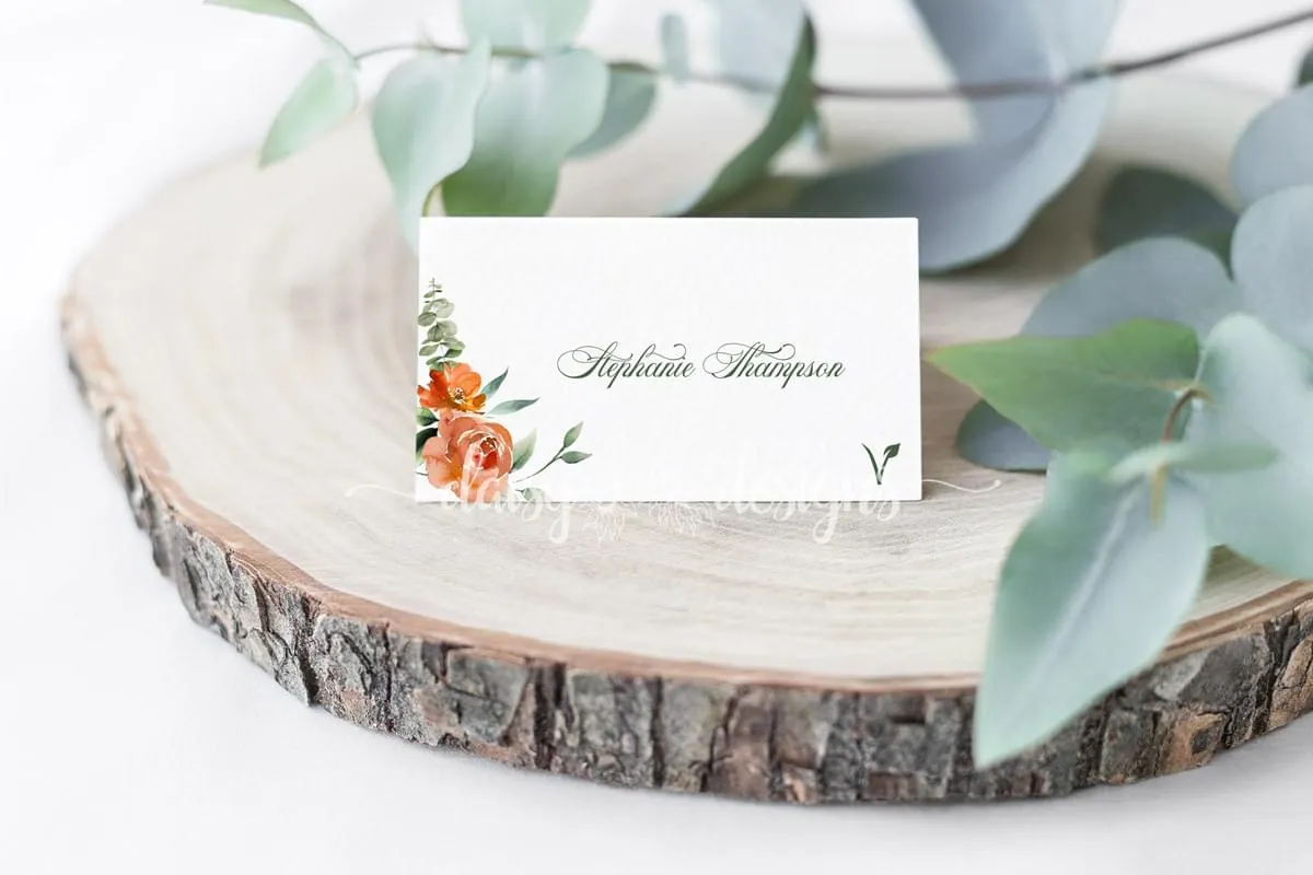 Rust and Sage place card - vegetable