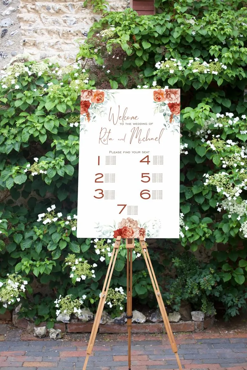 Rust and Sage Seating Chart