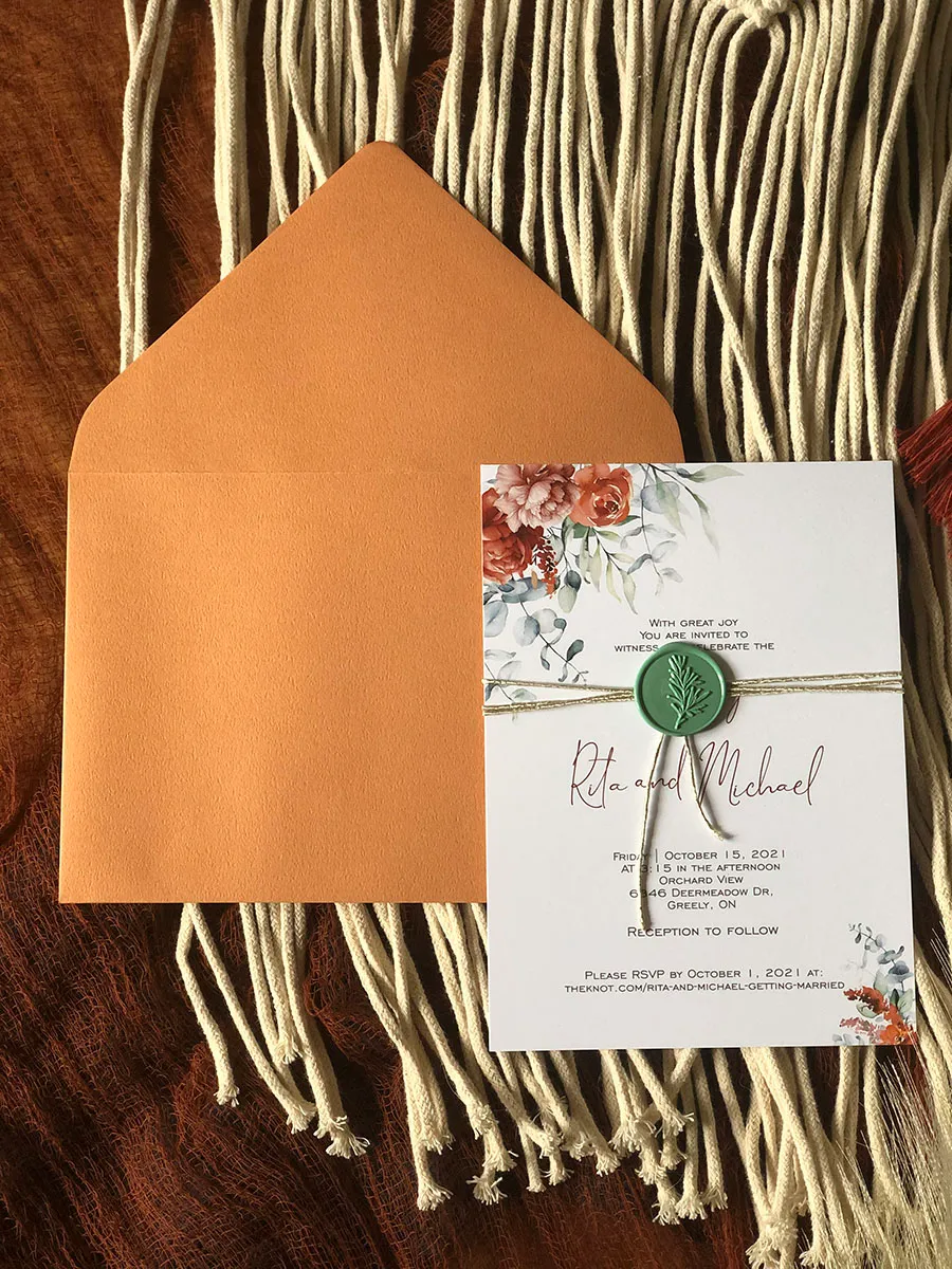 Rust and Sage invite and rsvp