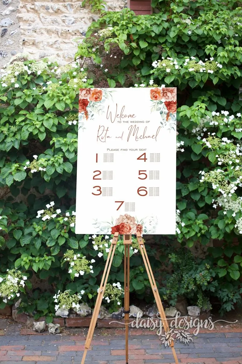 Rust and Sage seating chart