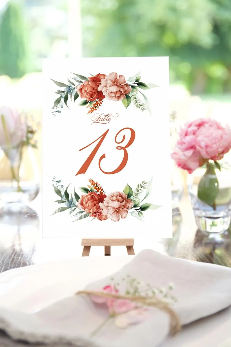 Rust and Sage table number