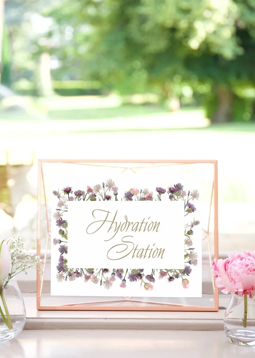 Clover Meadow Hydration station sign