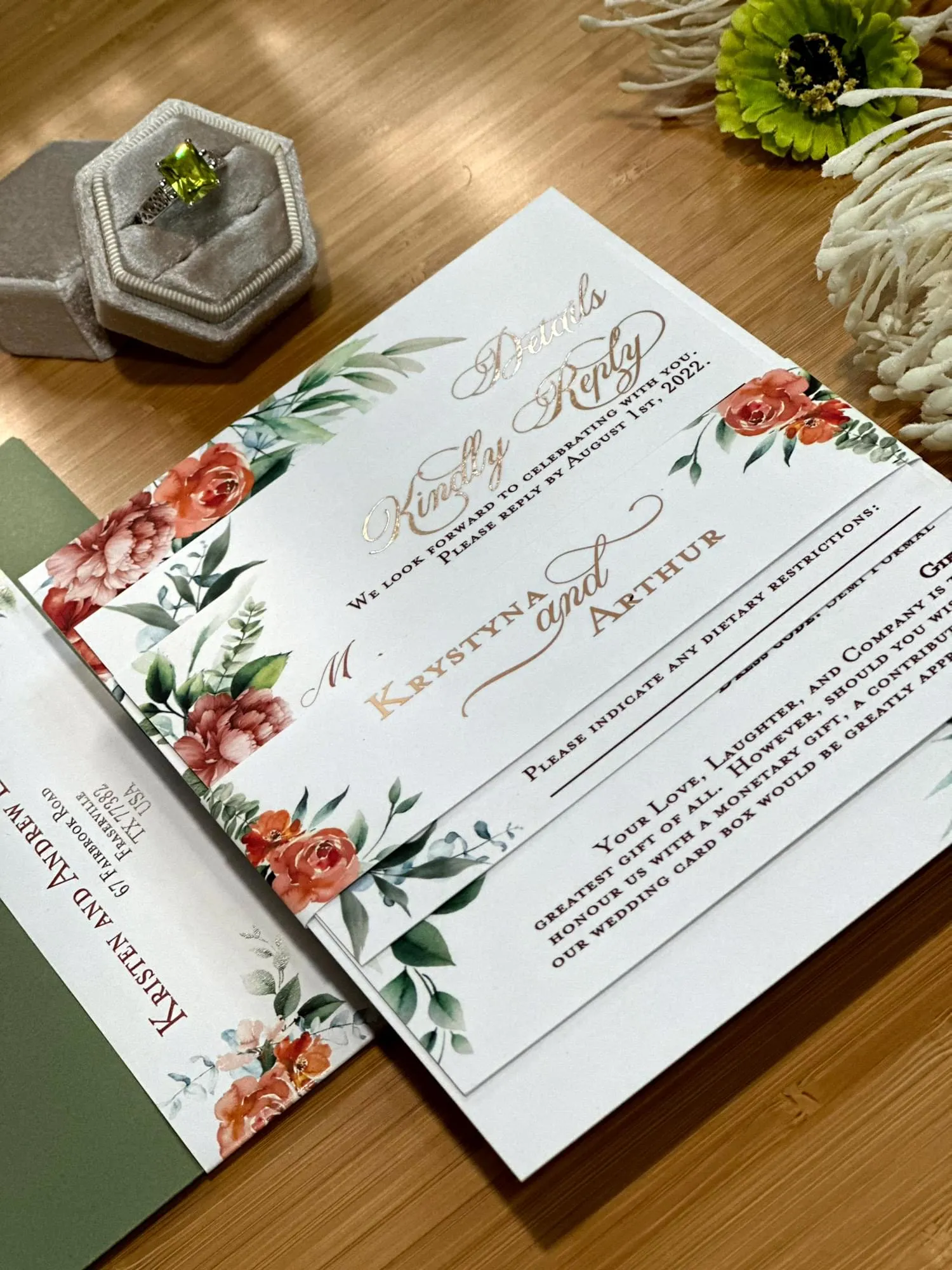 Sage and Rust foil invite