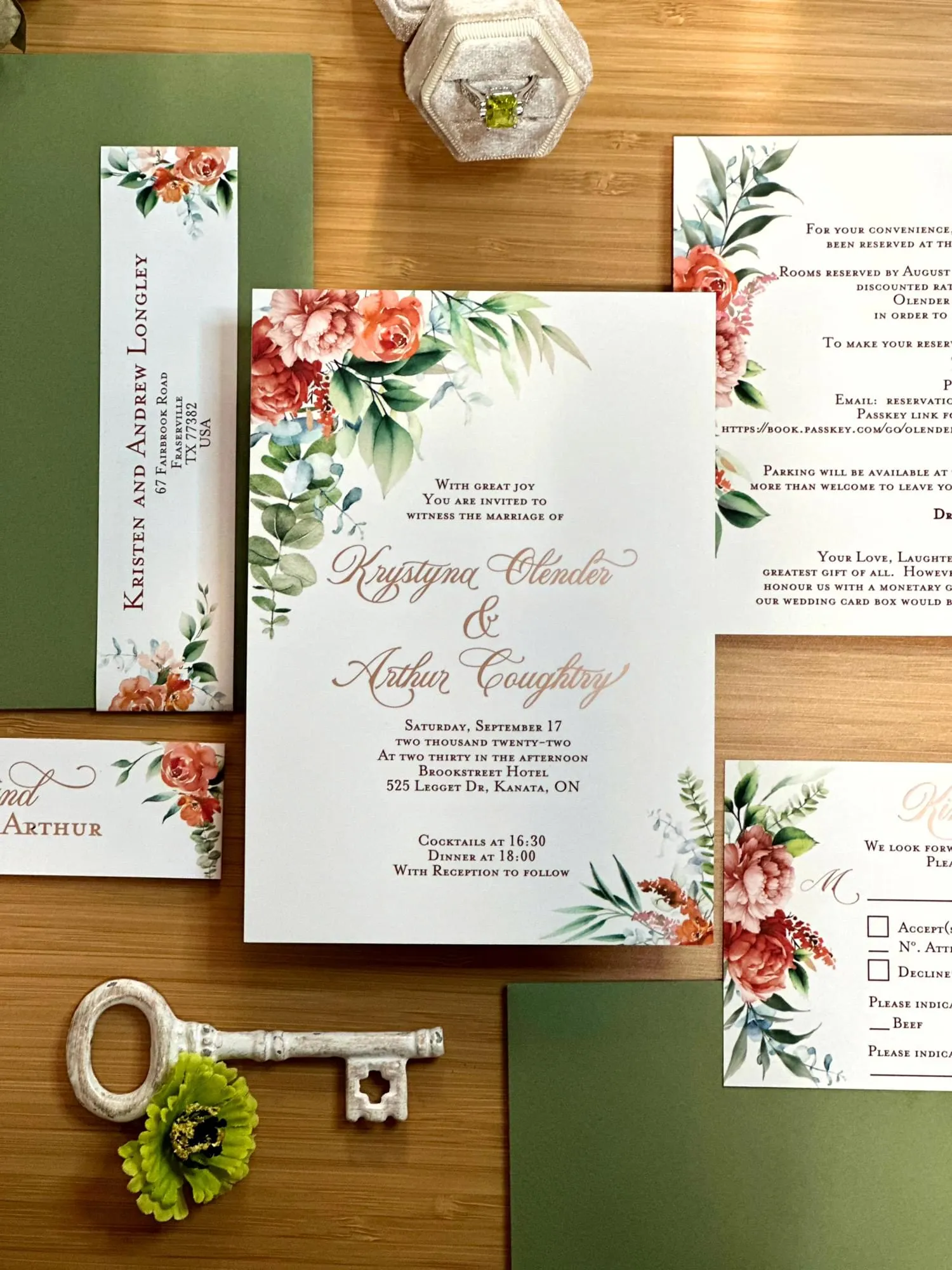 Sage and Rust foil invite suite