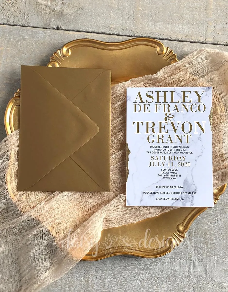 Gold Edge - invite and gold envelope