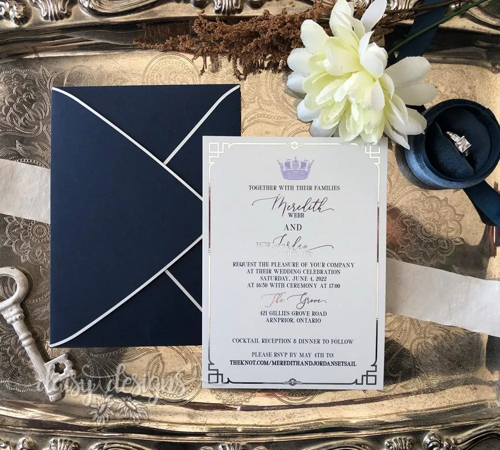 Navy Deco with silver foil