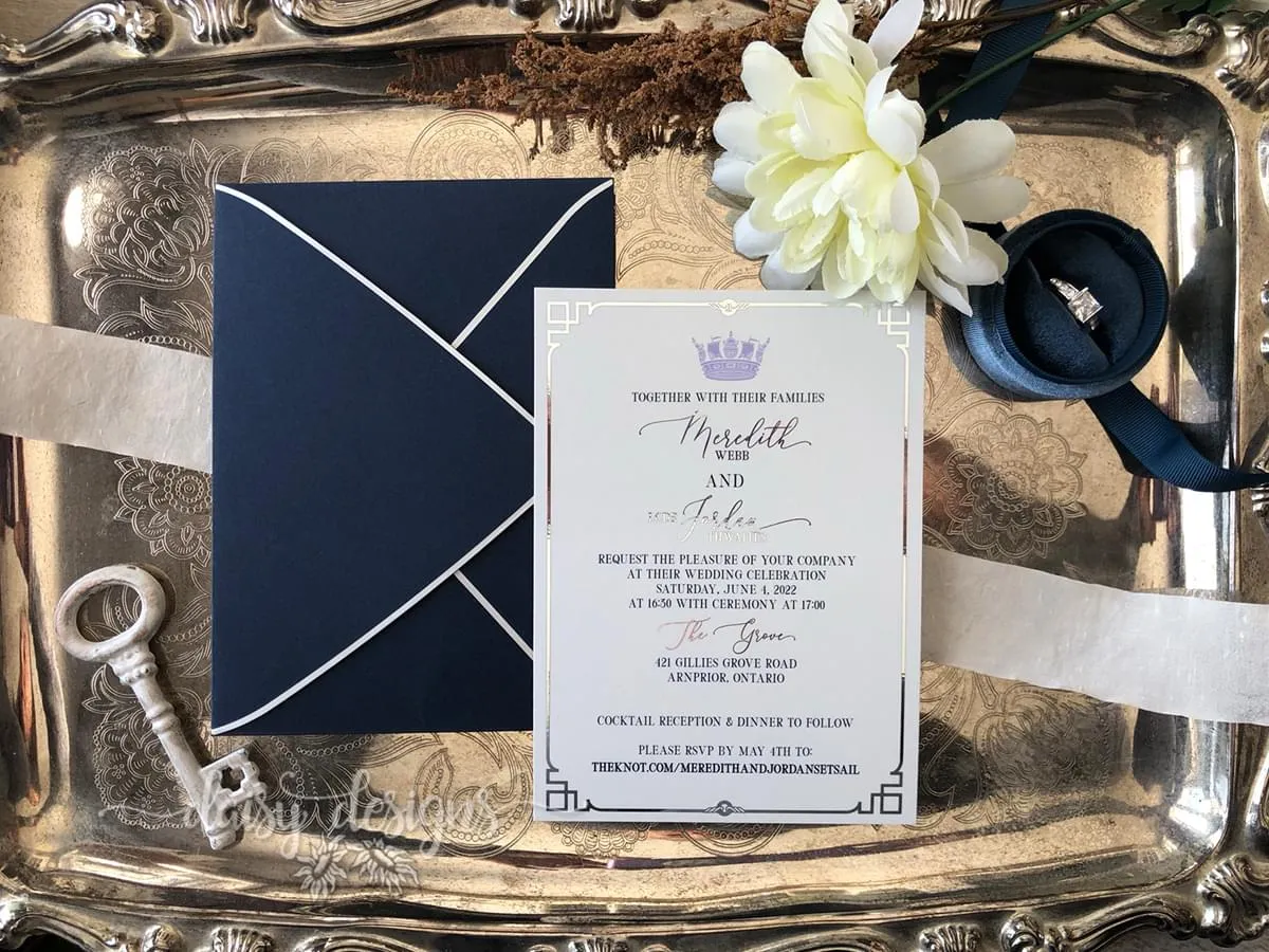 Navy Deco with silver foil