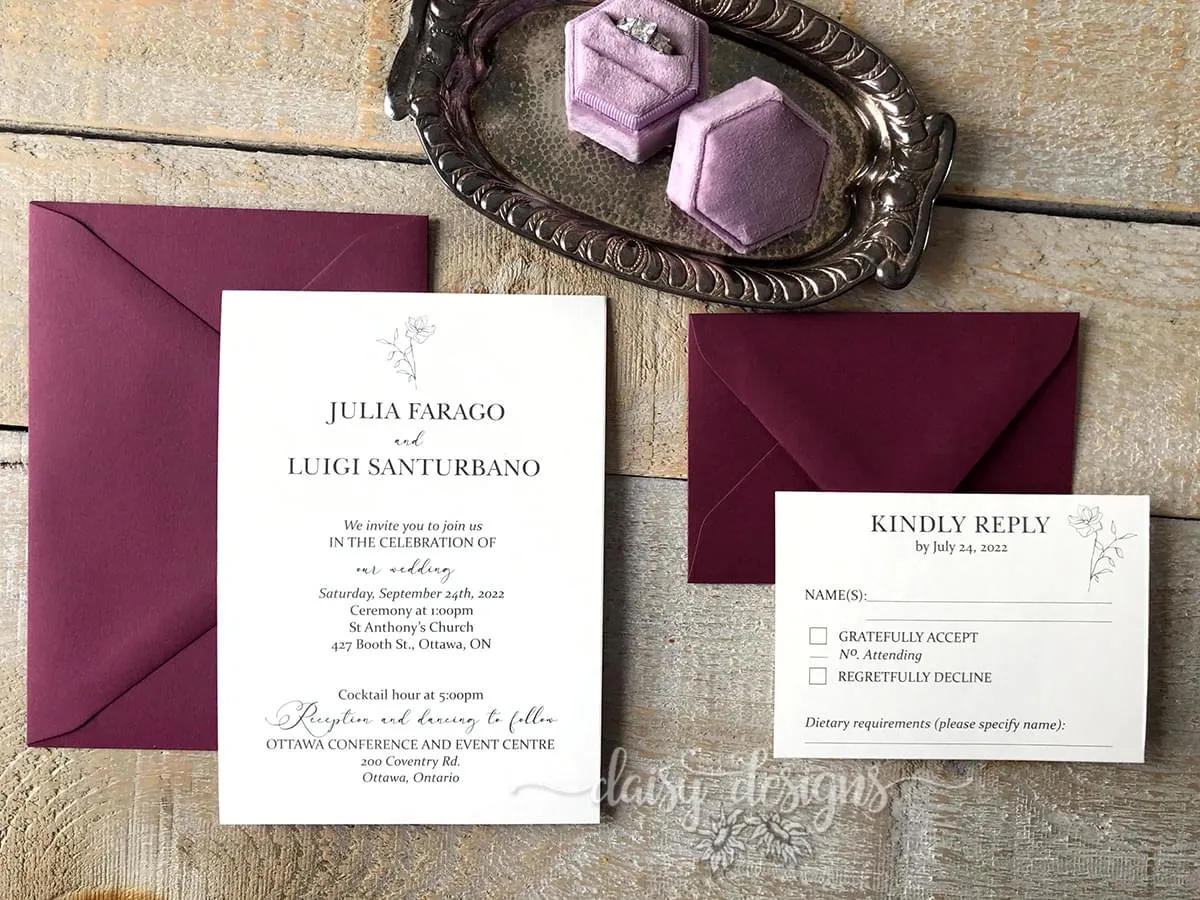 Scarlet Blossom with traditional RSVP