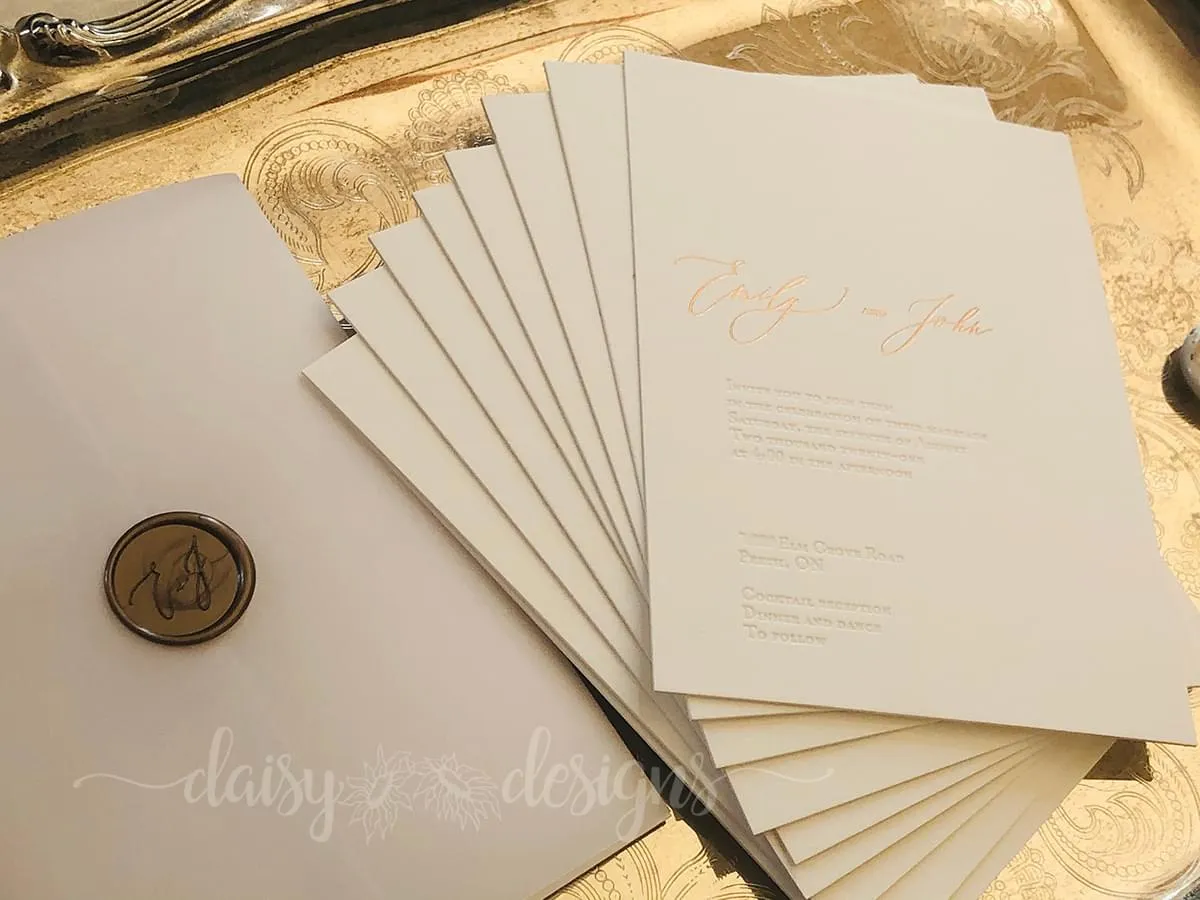 The Emily - invites and vellum wrap