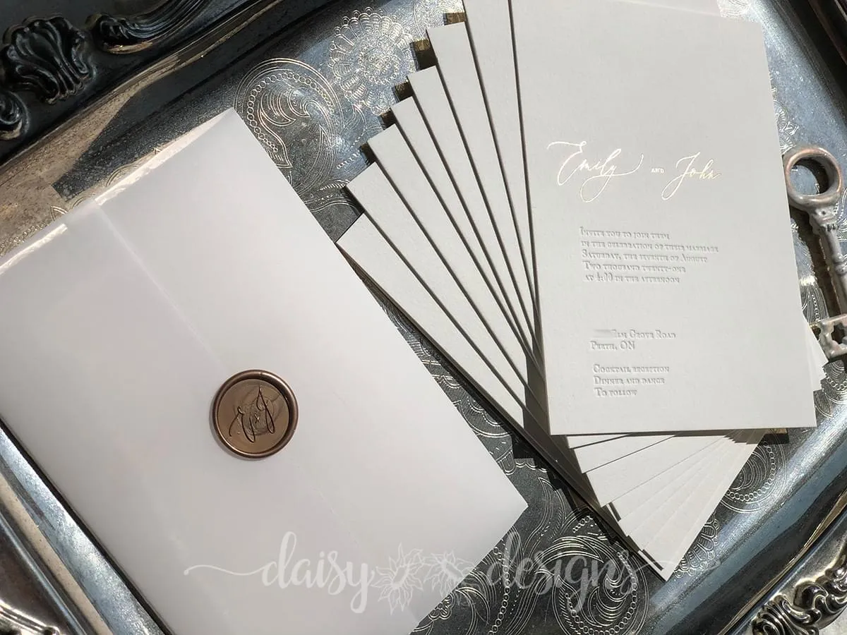 The Emily - invites and vellum wrap