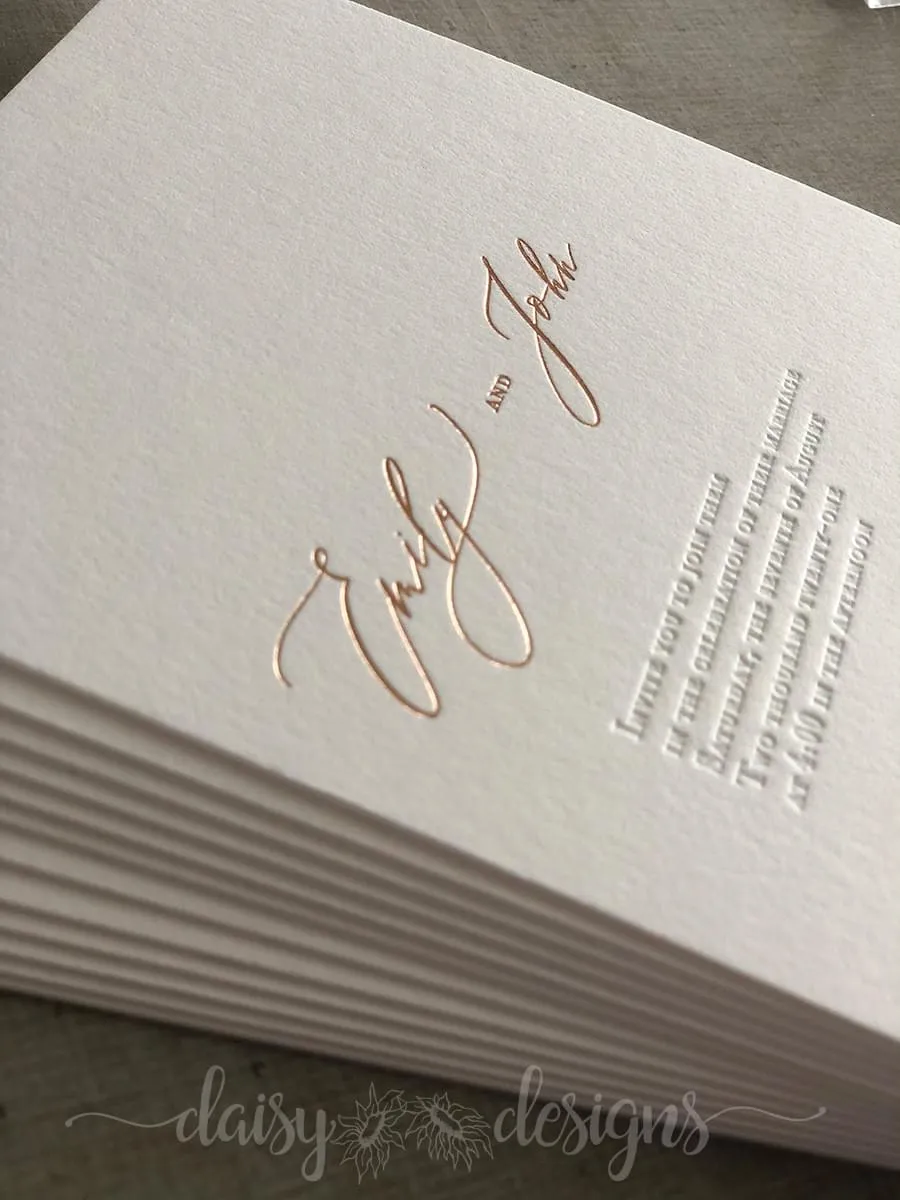 The Emily - close up of letterpress detail