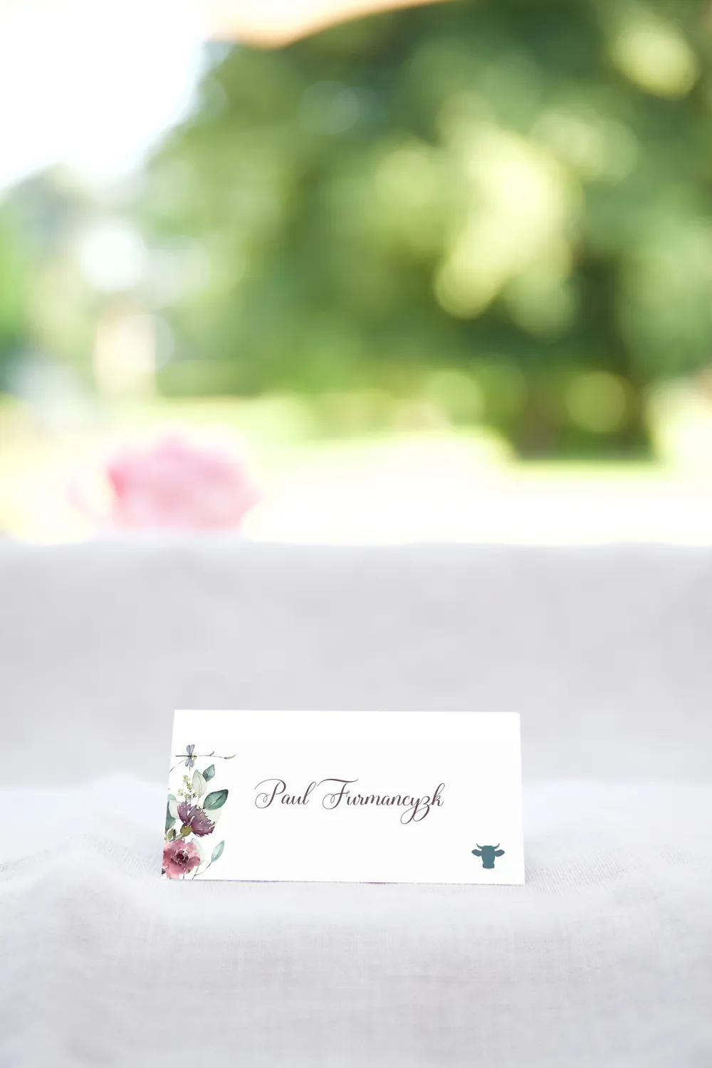 Sonya Place Card on table