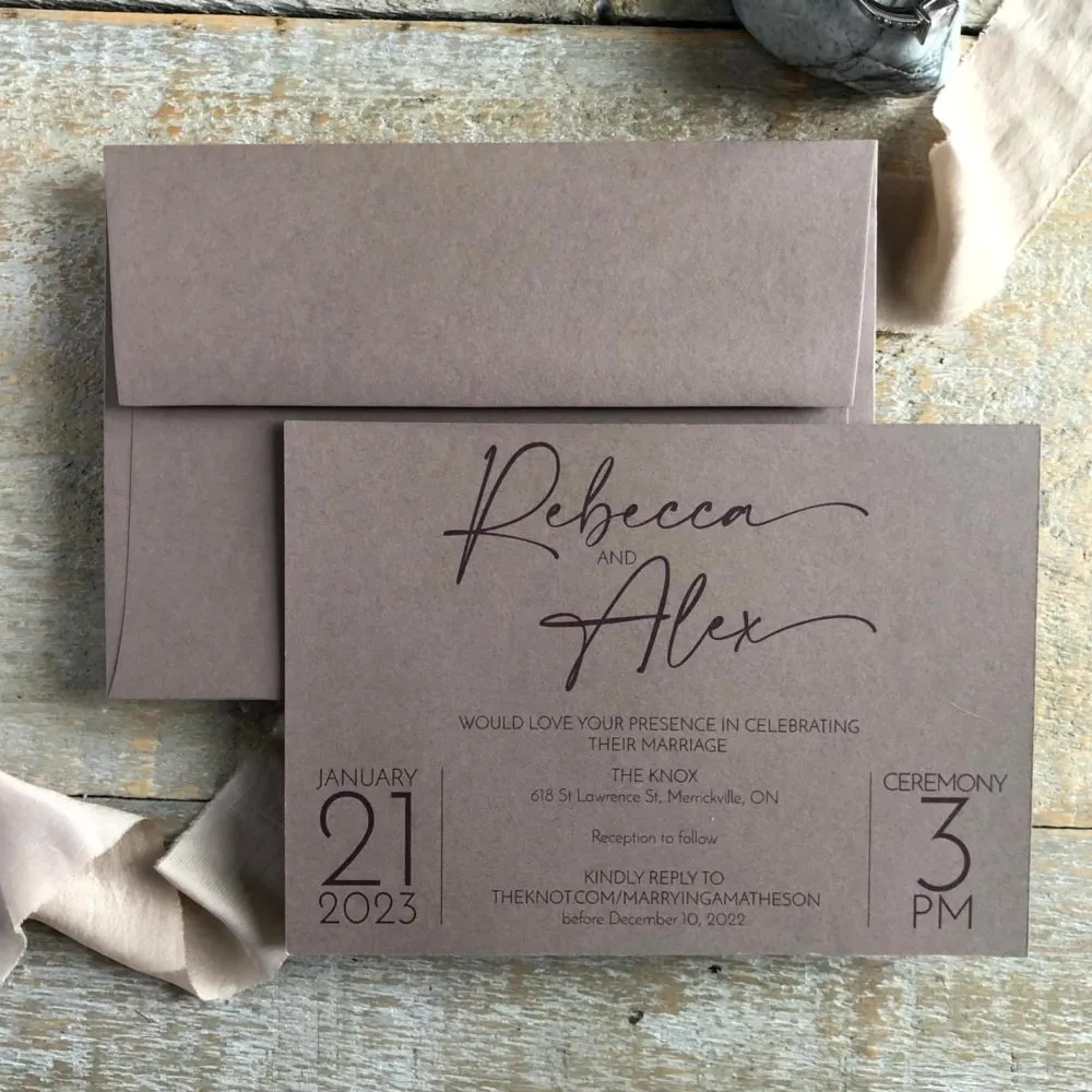 Cashmere invite and envelope