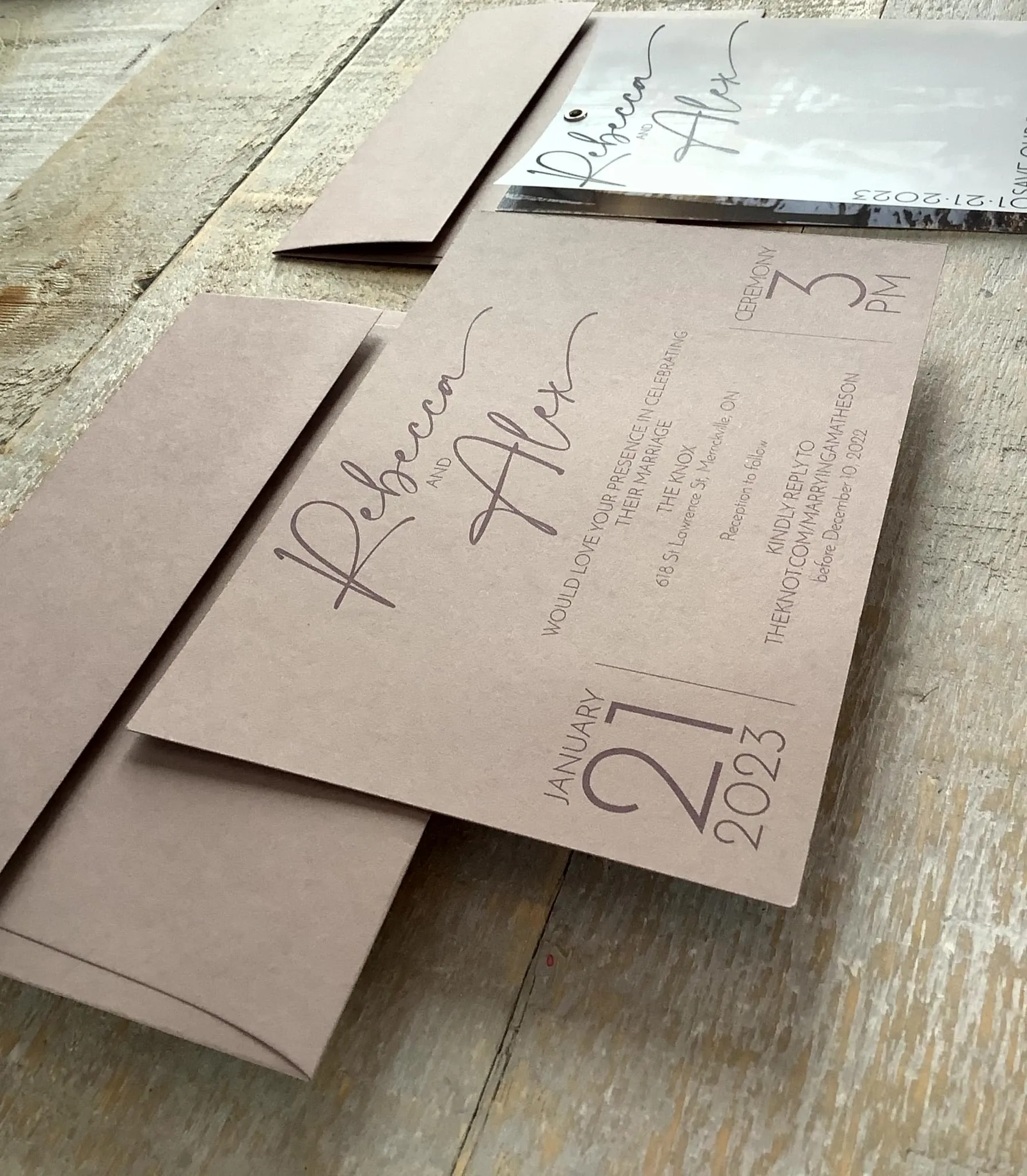 Cashmere invite and envelope