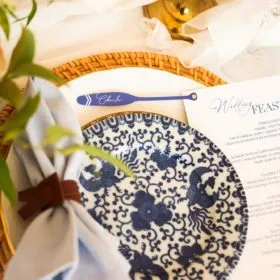Paddles Place Cards attached to menu