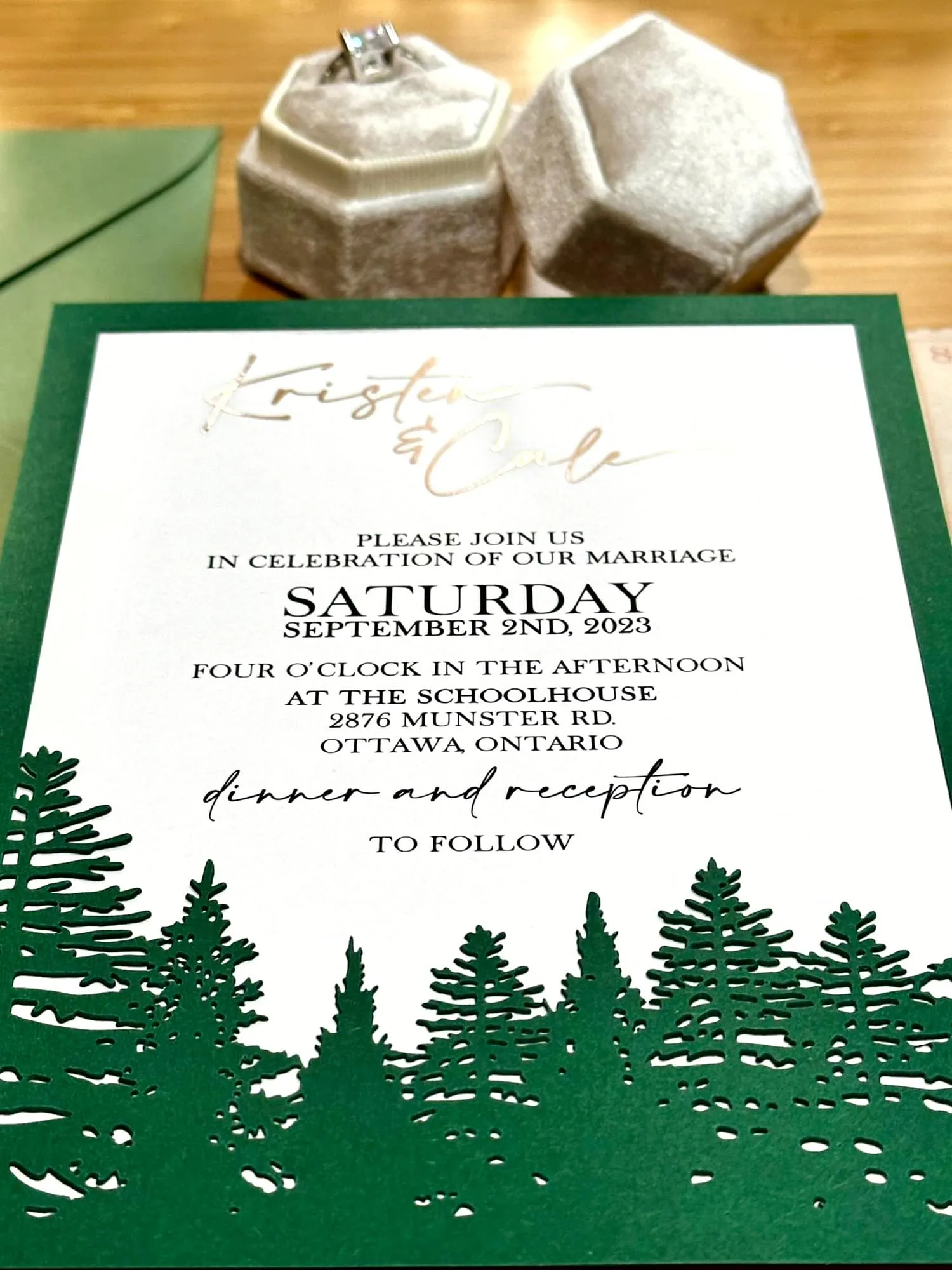 Enchanted Forest laser-cut invite