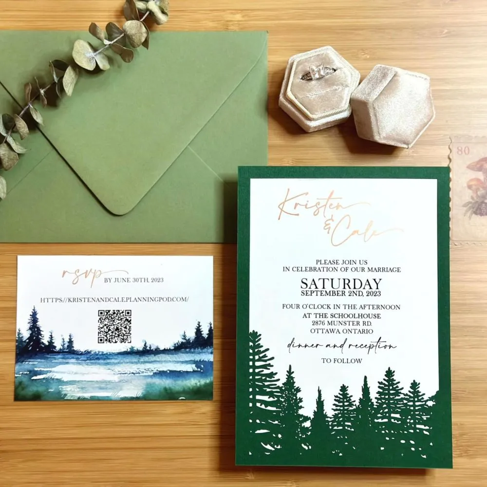 Enchanted Forest laser-cut invite RSVP