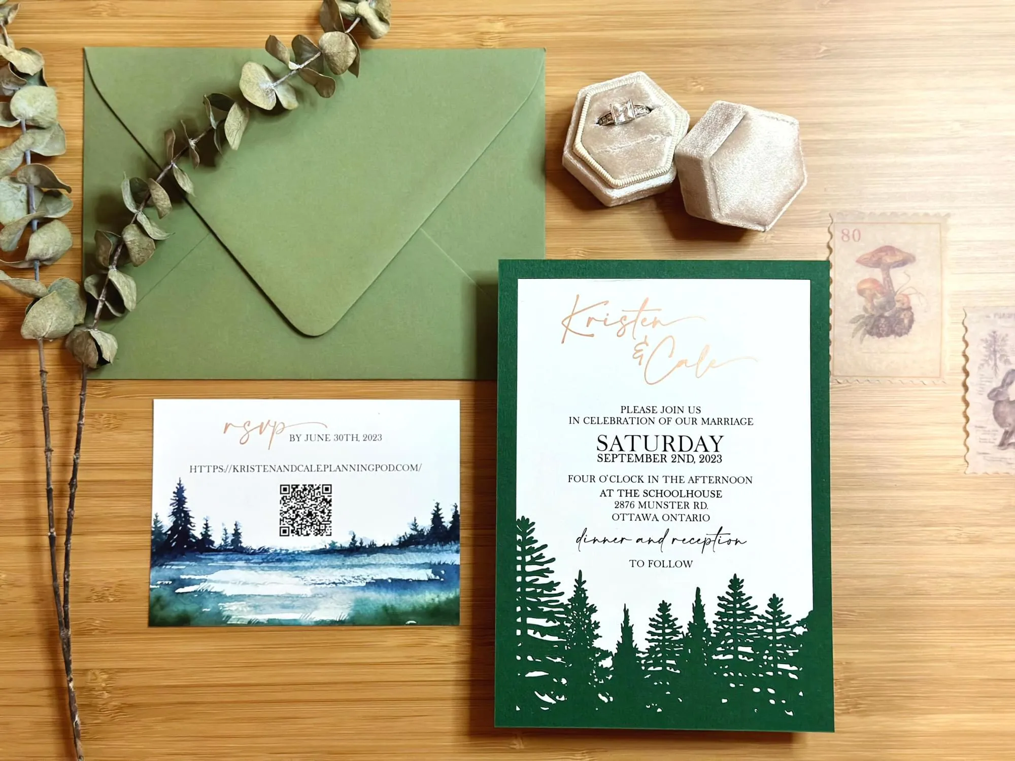 Enchanted Forest laser-cut invite RSVP