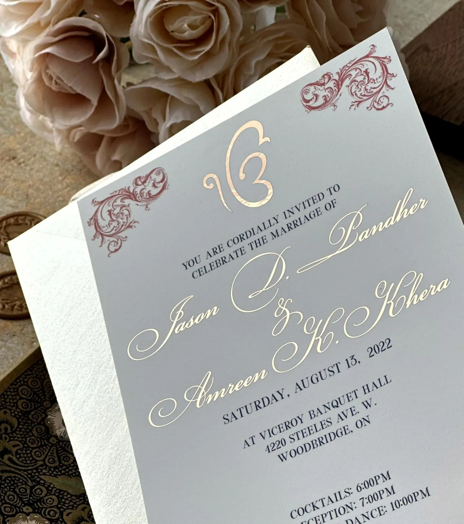 Golden Bliss invite closeup