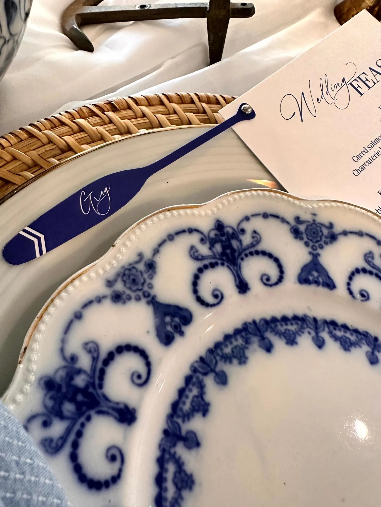 Boathouse paddle placecard