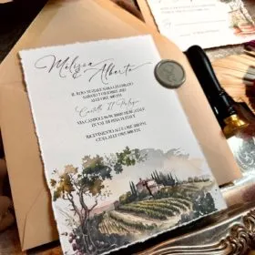 Tuscany Vineyards invite closeup