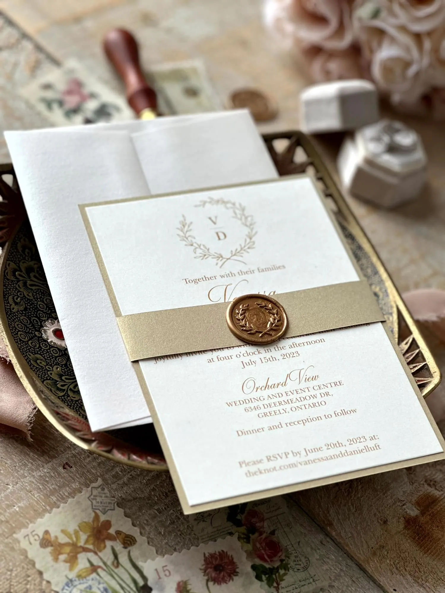Vintage Monogram Invite