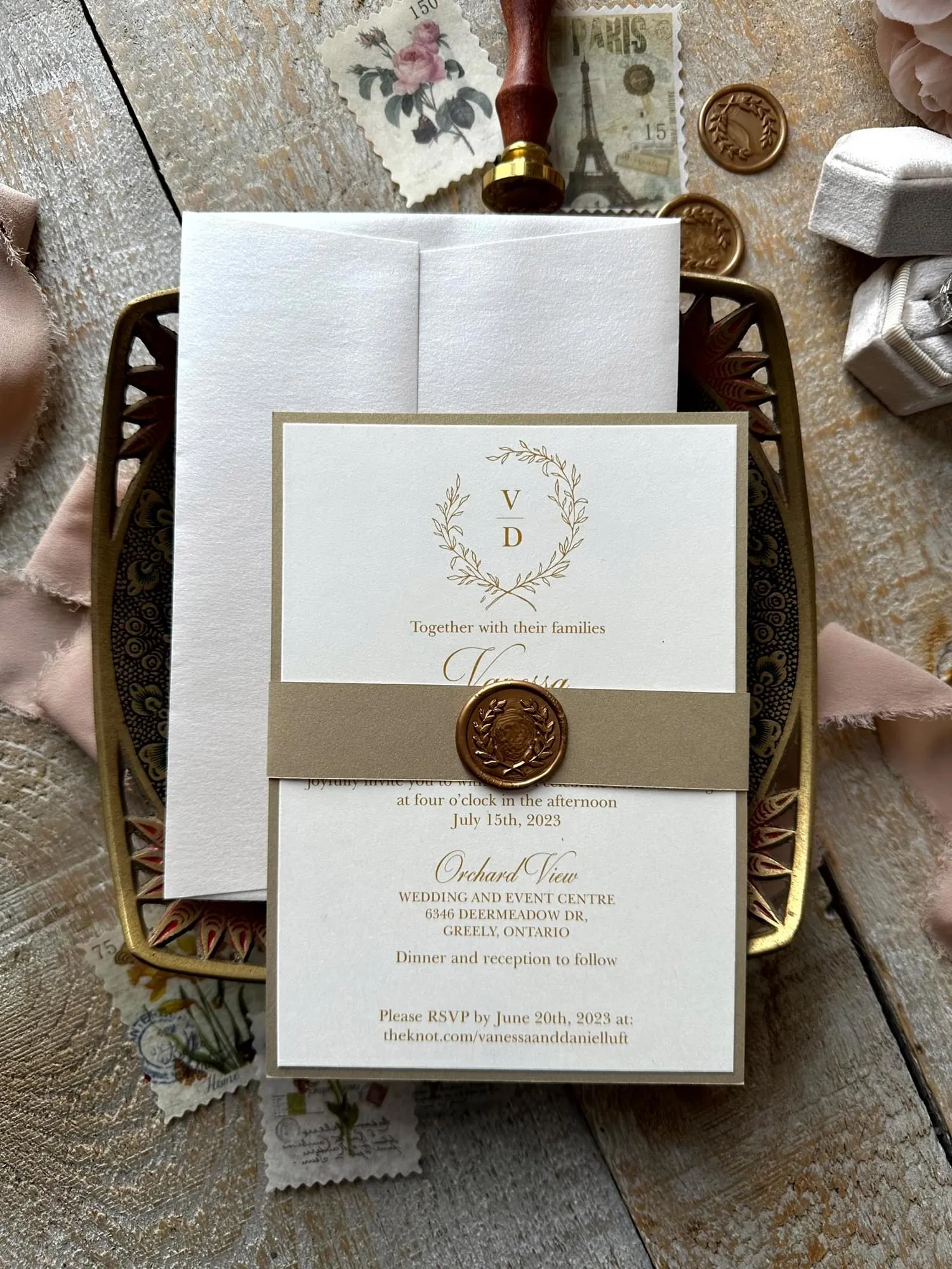 Vintage Monogram Invite