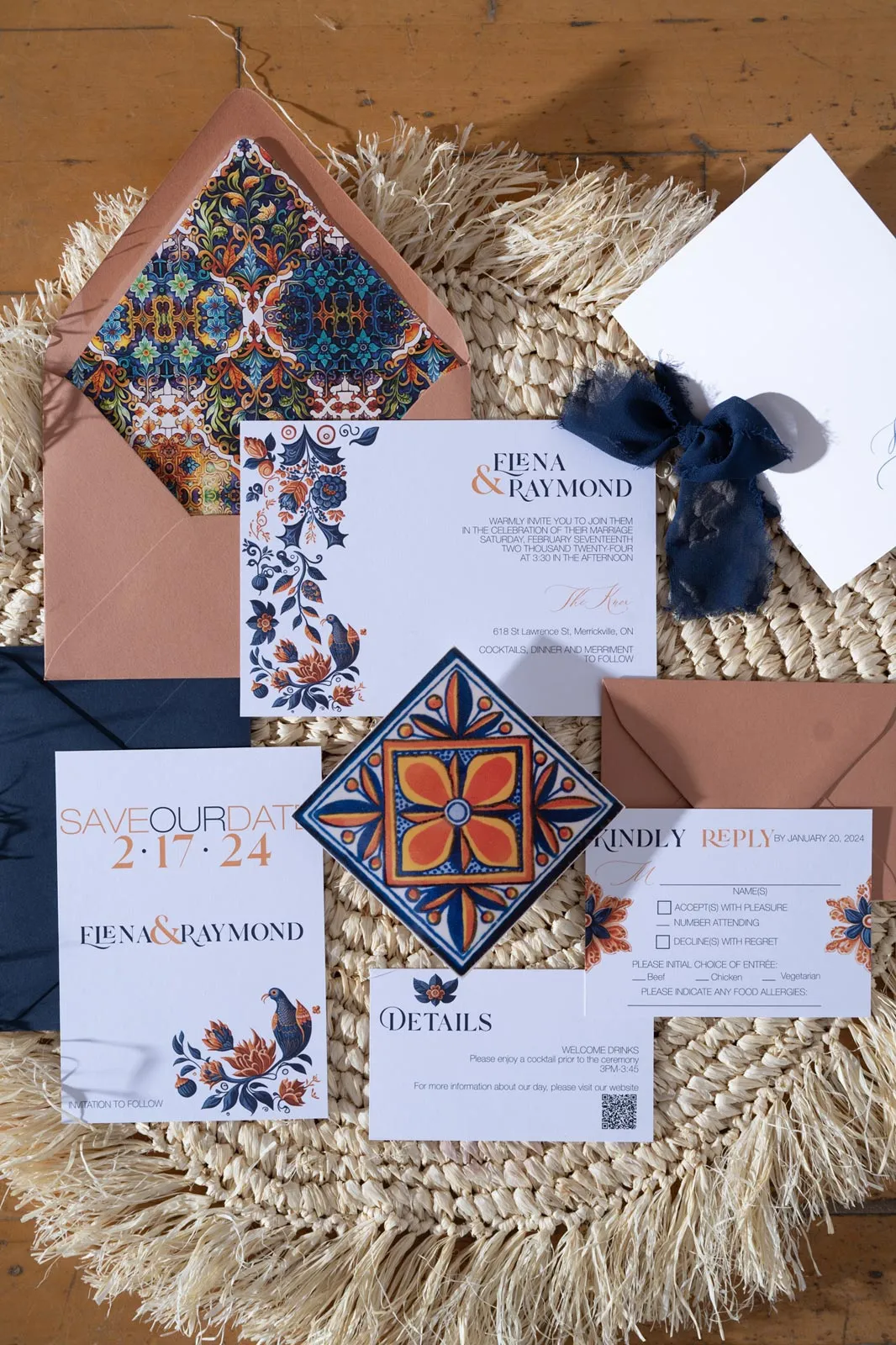 Talavera Suite with terra cotta envelopes