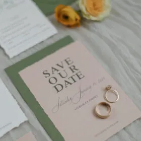 Torn Edge Dusty Rose Save the date