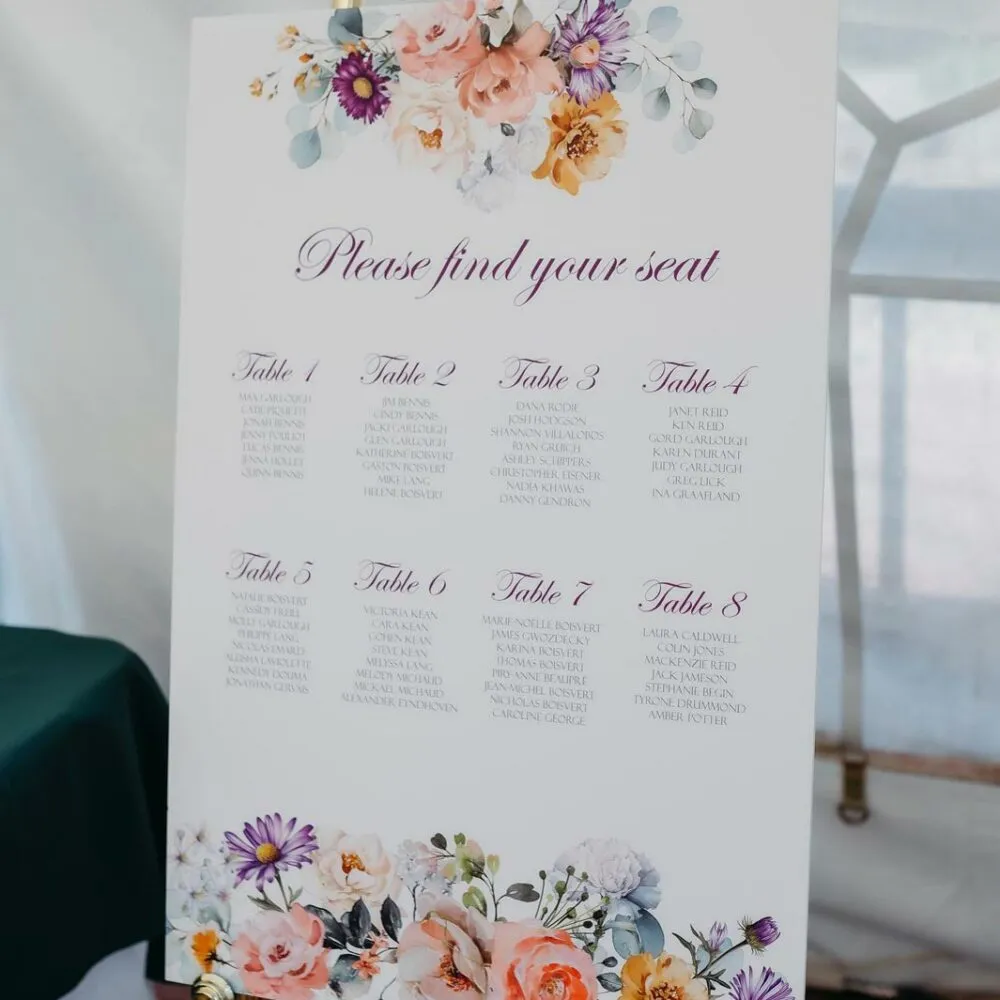 Whimsical Floral Seating Chart