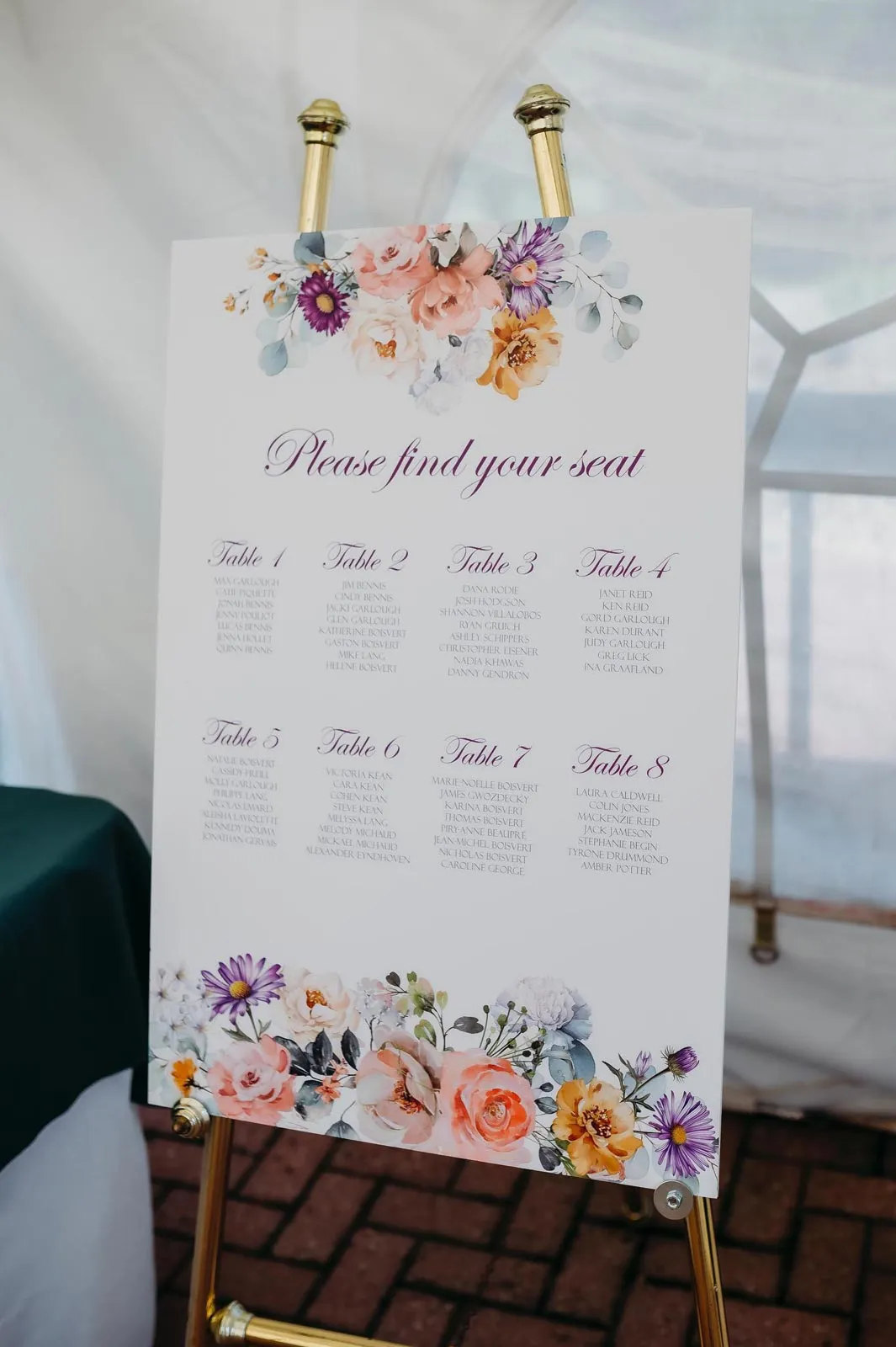 Whimsical Floral Seating Chart