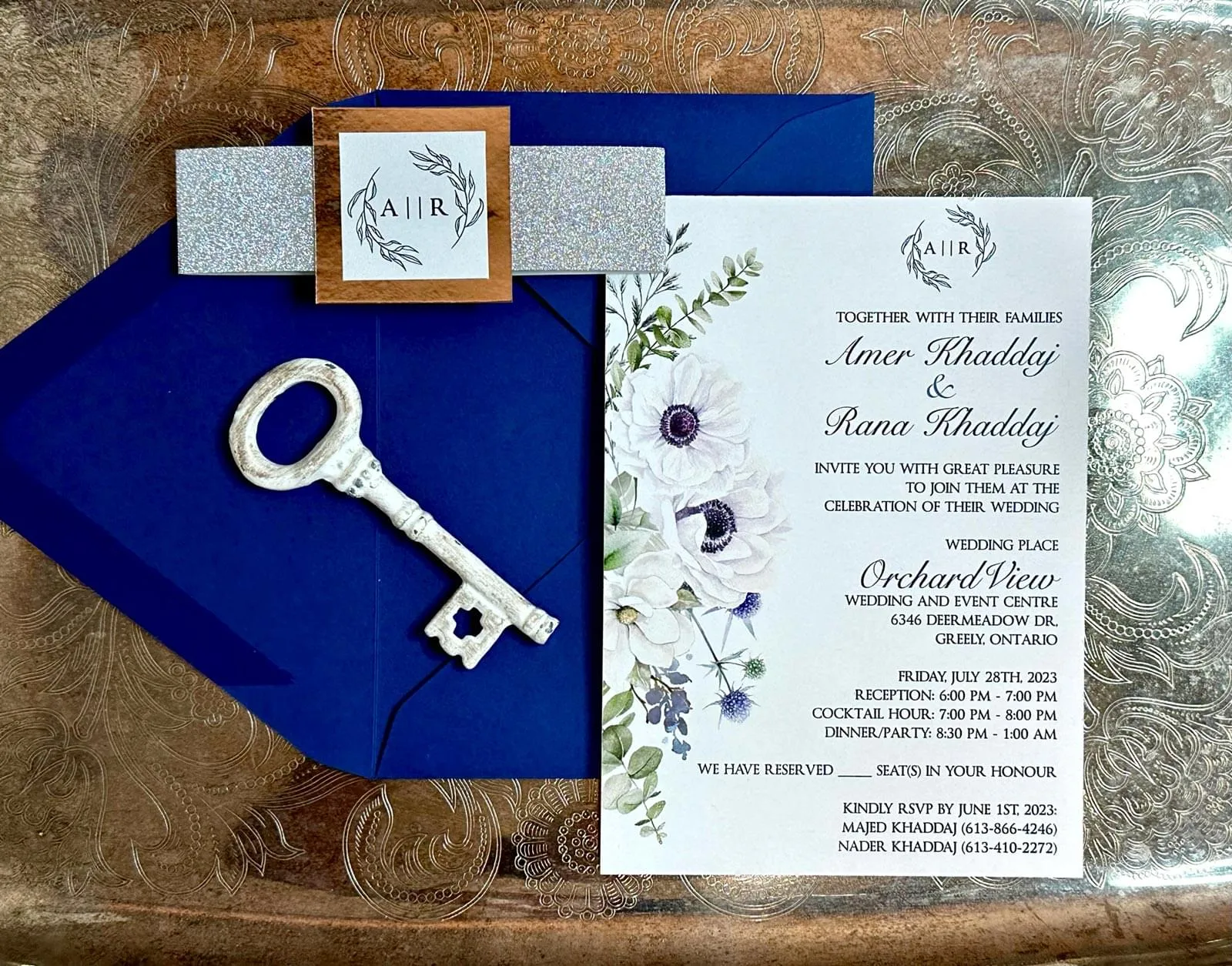 Glittering Blue Blossoms invite