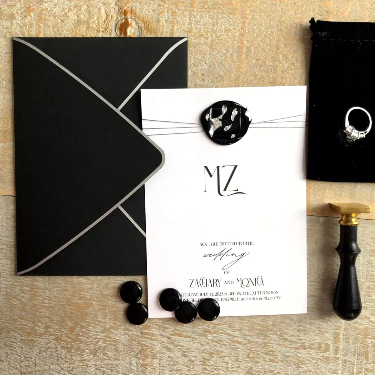 Modern Silver invite