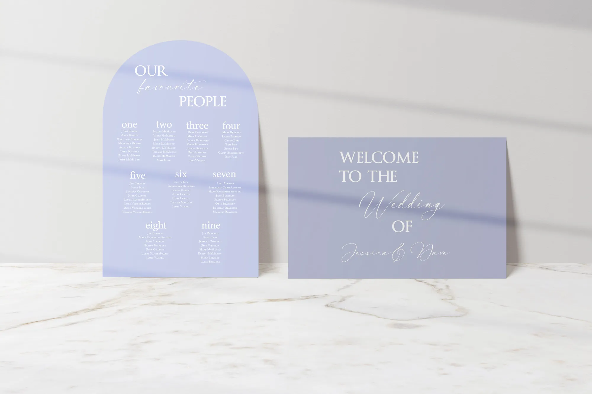 Sign Package B, with Welcome sign and seating chart