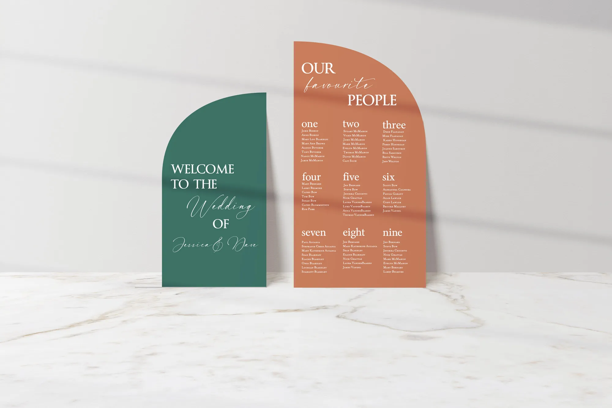 Sign Package C, with Welcome sign and seating chart