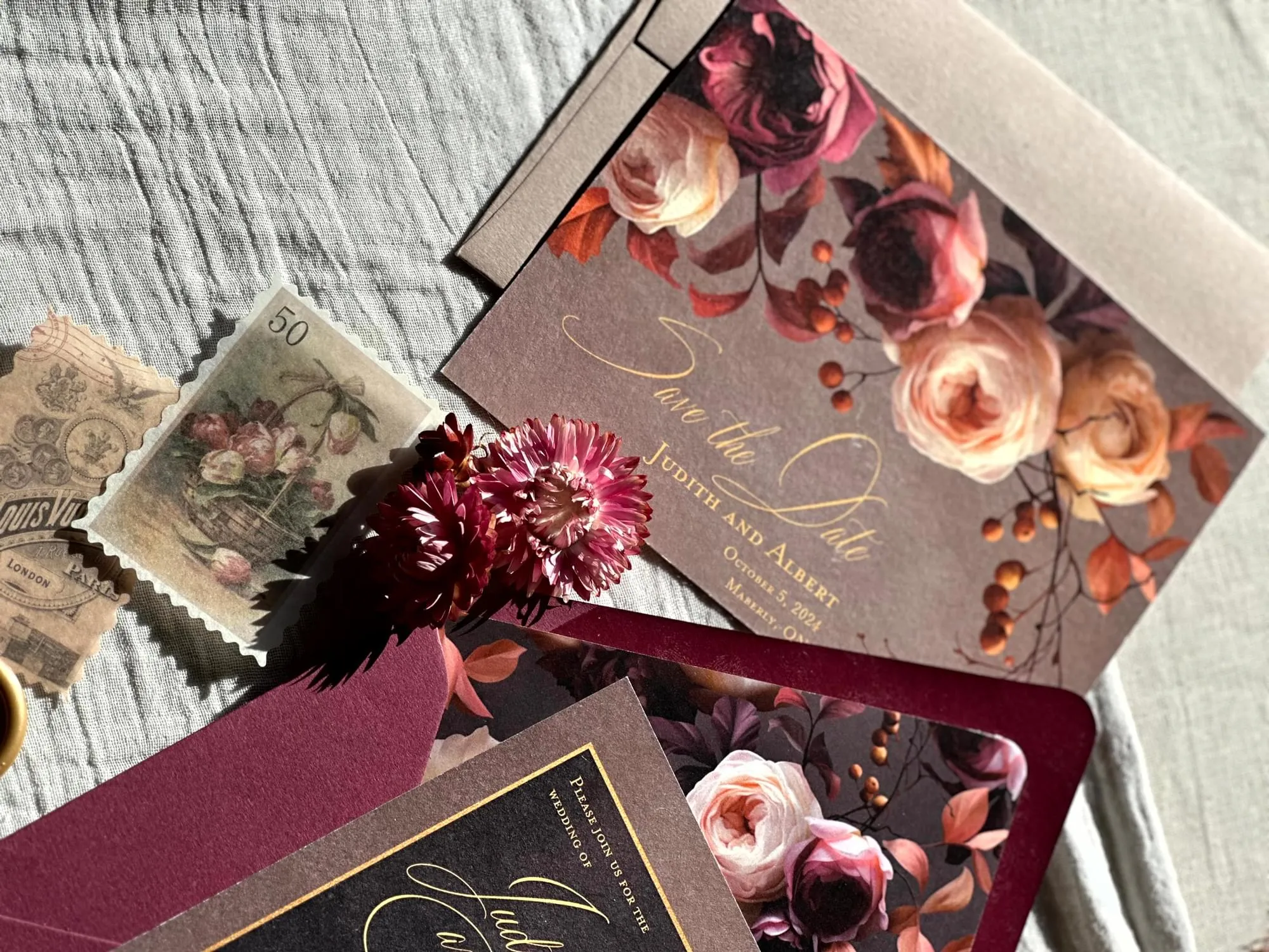 River Wines save-the-date cards