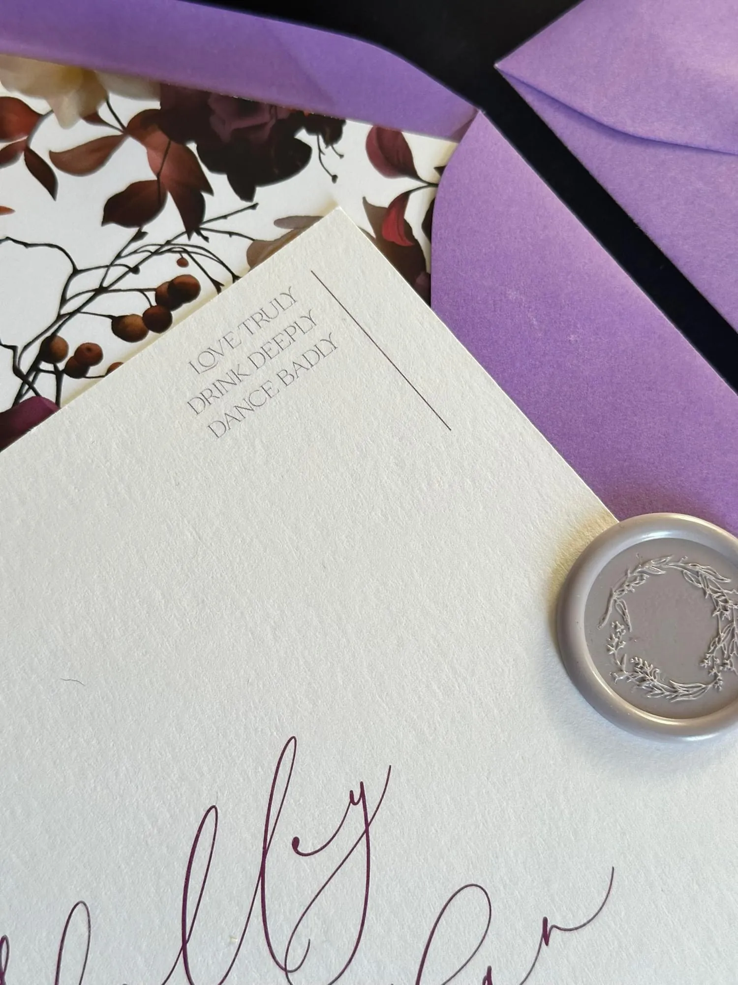 Shelby invite subtle details