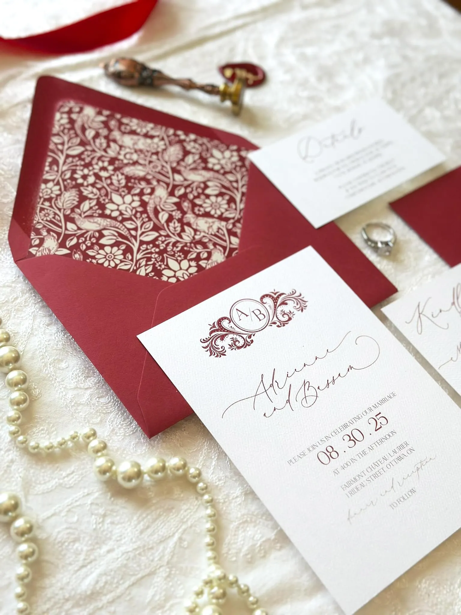 Pheasant and Hare invite closeup