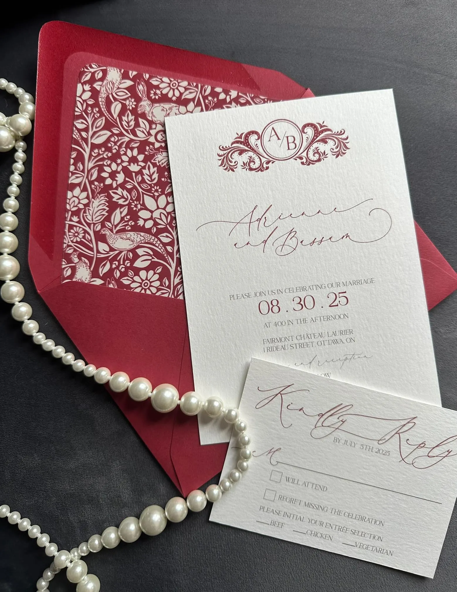 Pheasant and Hare invite and RSVP